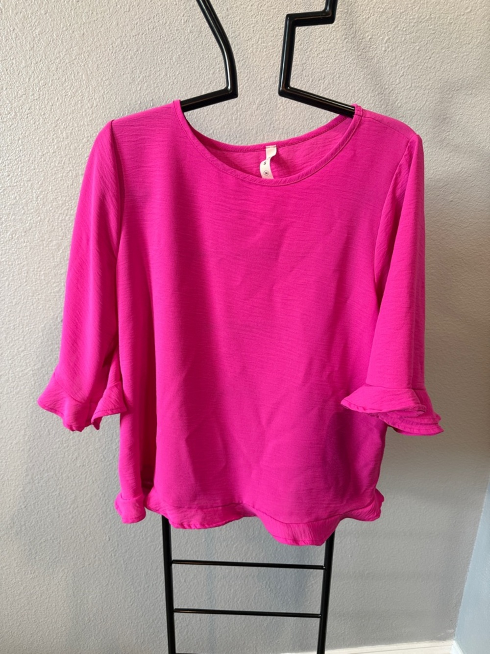 mts Bright Fuchsia Ruffle-Sleeve Long Sleeve Tee
